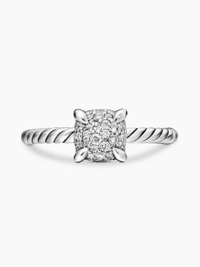 David Yurman Petite Chatelaine Ring with Pavé Diamonds 7mm, ring size 6